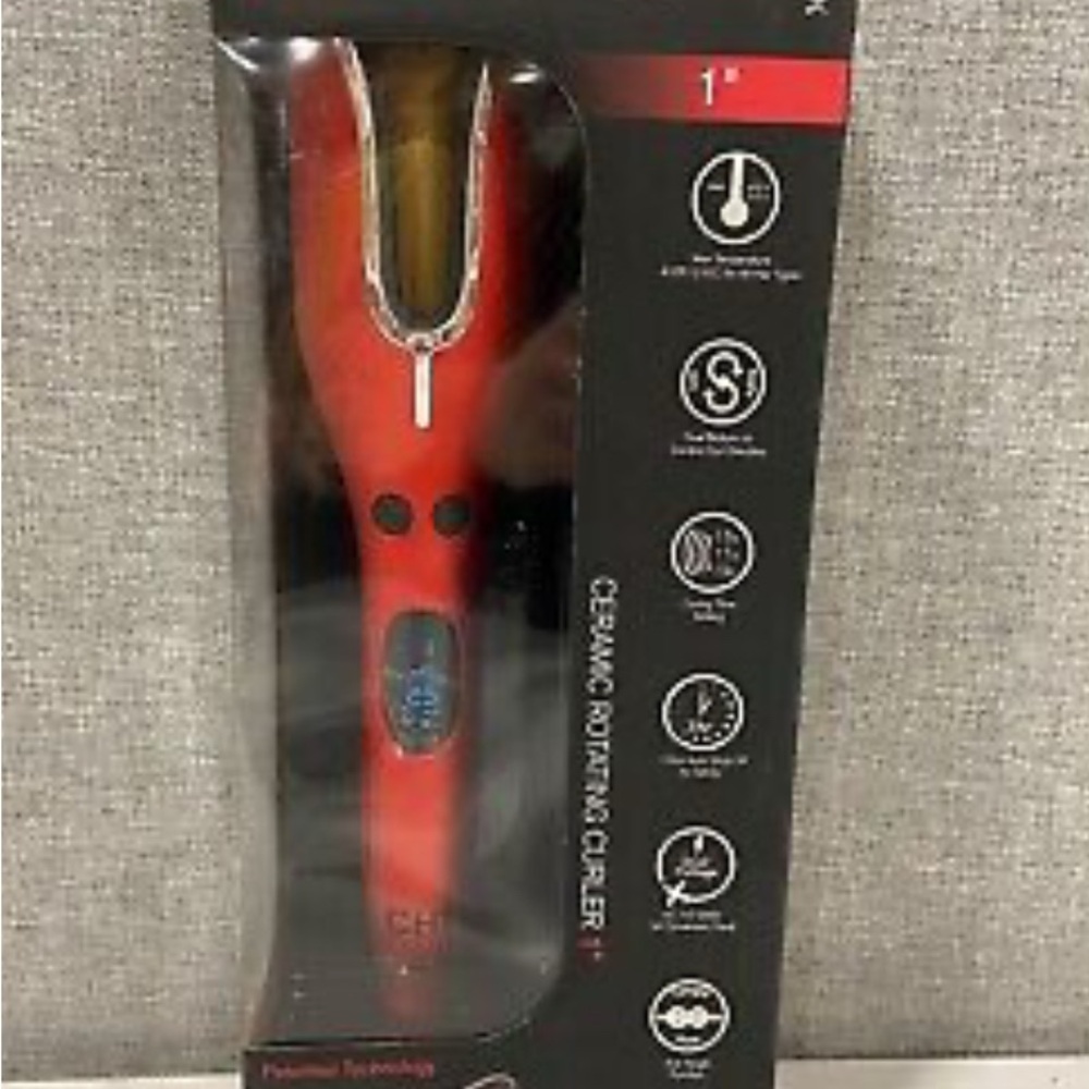 Chi Red Ceramic Rotating Curler